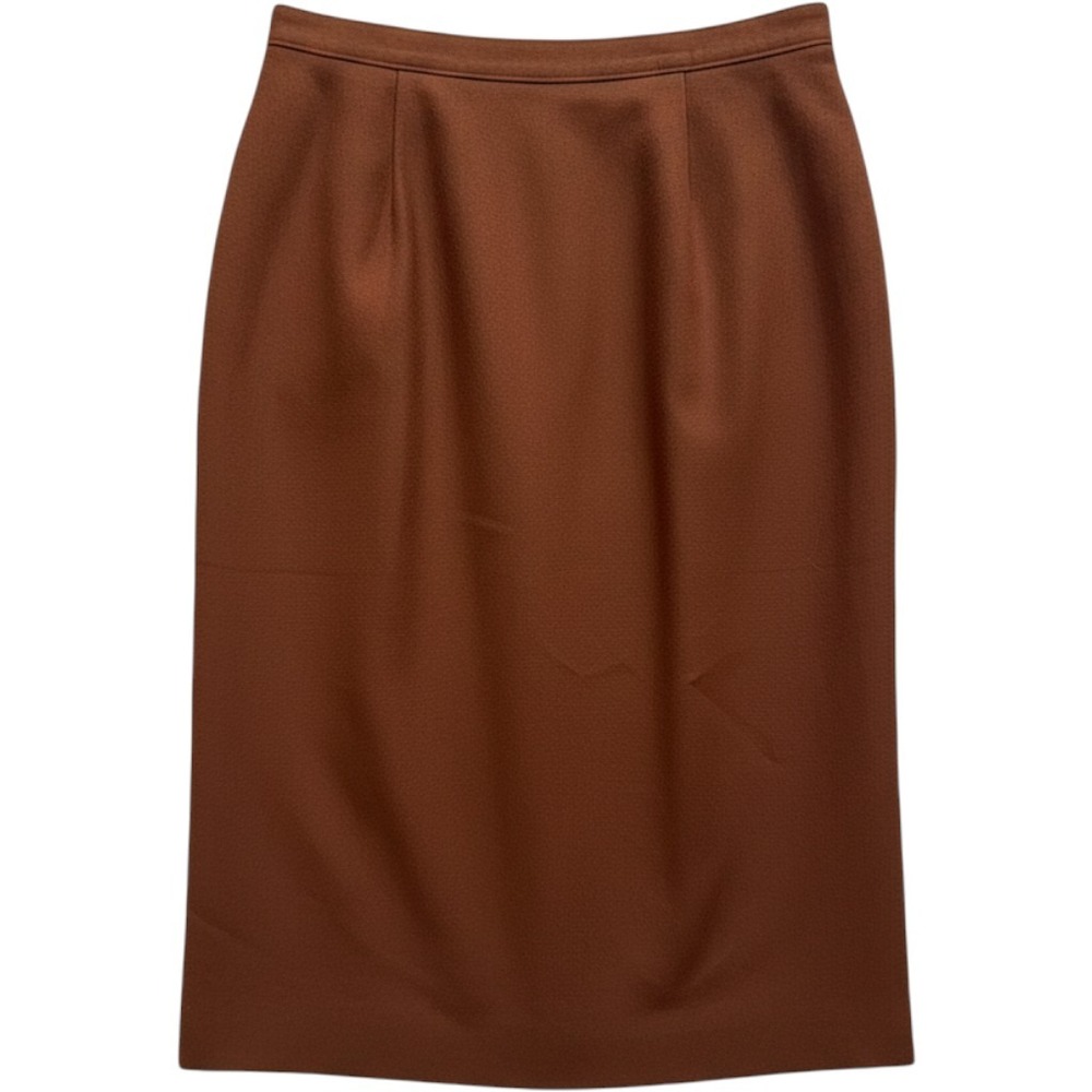 Pendleton Vintage Rust Brown Virgin Wool Midi Pencil Skirt Size 10 USA Classic